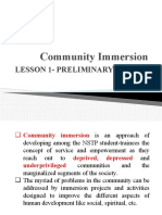 Community Immersion: Lesson 1-Preliminary Period