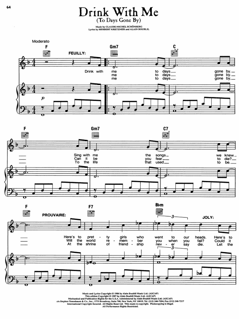 Drink With Me (Les Misérables) PDF