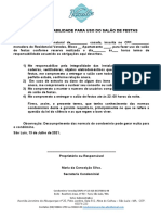 Termo de Responsabilidade Salao de Festa - Modelo