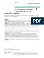 Application of Four-Dimension Criteria To Assess Rigour of Qualitative Research in Emergency Medicine