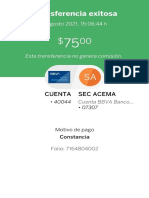 Recibo de Pago Perla Jeanine Arevalo de Jesus