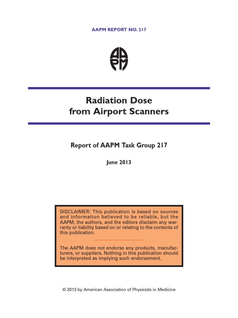 RPT 217 Radiation Dose Airport Scanners 2013 PDF Absorbed Dose
