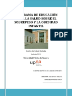 Prevención de la obesidad infantil mediante la promoción de estilos de vida saludables