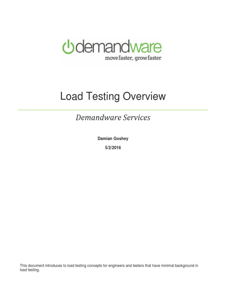 Load Testing Overview Pdf Simulation Scripting Language