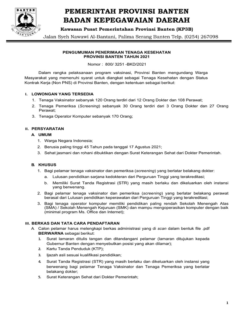 Pengumuman Nakes Pdf