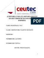 T. 10.1 Auditoria para El Departamento de Recursos Humanos de Una Empresa