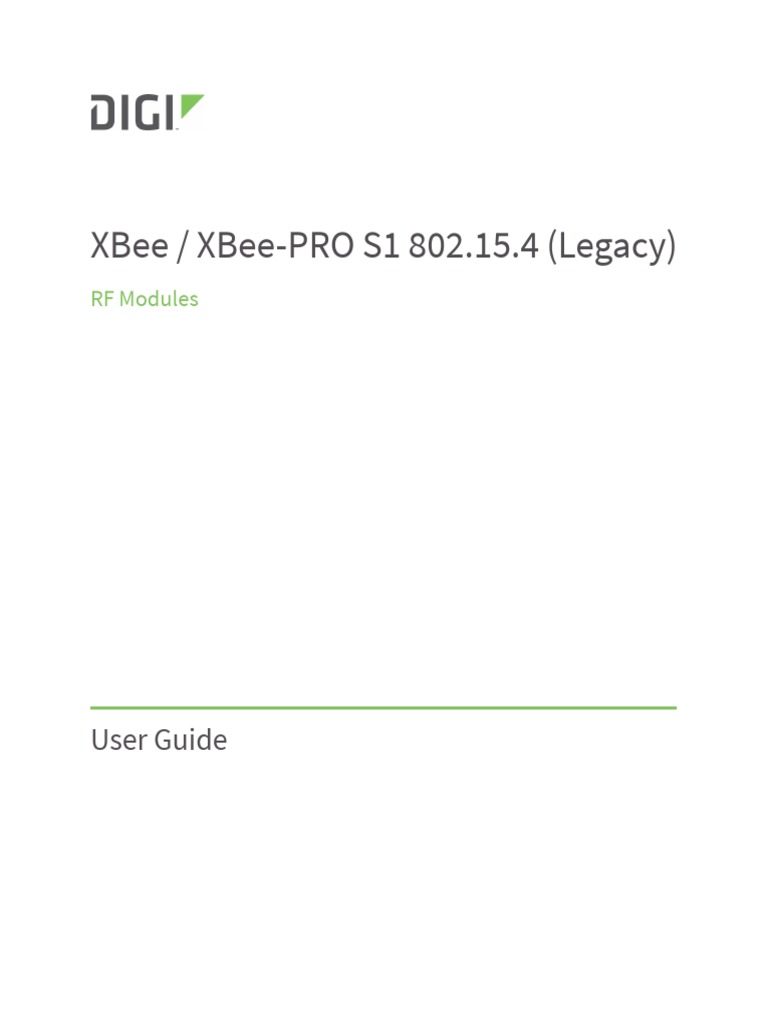 Xbee / Xbee-Pro S1 802.15.4 (Legacy) : User Guide | PDF | Analog To ...