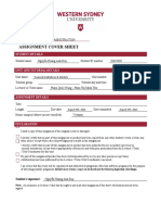 Assignment Cover Sheet: Student Details