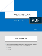 Predicate Logic: SE 123 - Discrete Mathematics