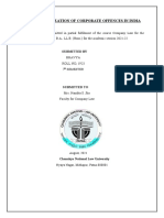 Decriminalization of Corporate Offences in India: Submitted To