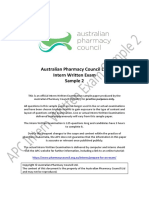 Australian Pharmacy Council LTD Intern Written Exam Sample 2