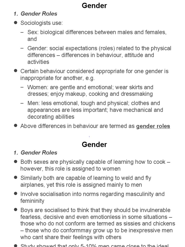 Gender Roles | PDF | Gender | Equality Rights