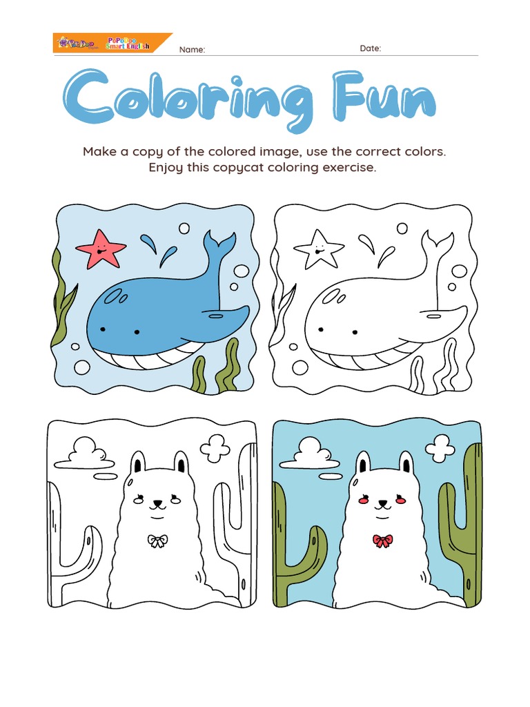 Animals Coloring Worksheet 2 PDF