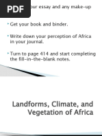 Landforms Climate and Vegetation of Africa