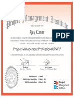 Ajay Kumar: PMP® Number: 2176965 PMP® Original Grant Date: 21 March 2018 PMP® Expiration Date: 20 March 2024