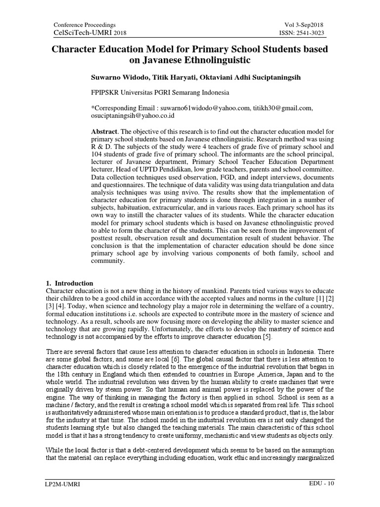 Javanese Ethnolinguistic in Character Education | PDF | Value (Ethics ...