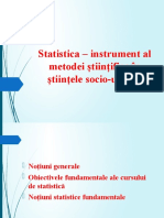 1. Statistica – instrument al metodei științifice în științele