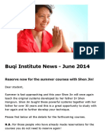 Buqi Institute News - June 2014: Reserve Now For The Summer Courses With Shen Jin!