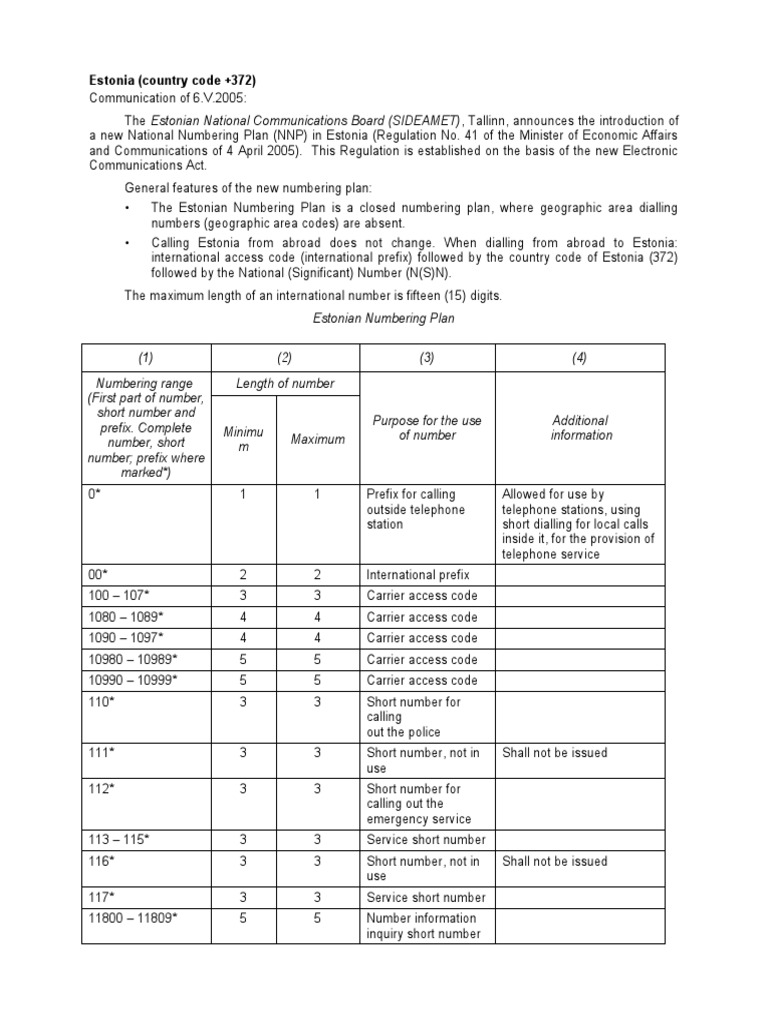 estonia-country-code-372-pdf-telephone-numbering-plan-estonia