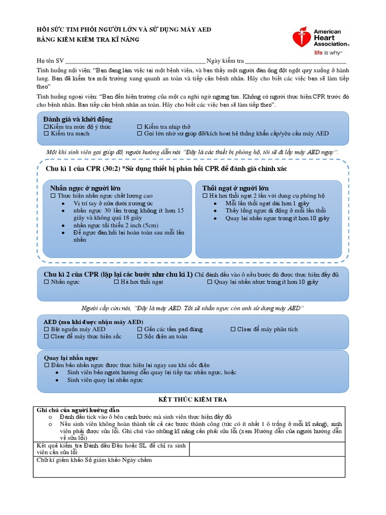 Checklist BLS AHA | PDF
