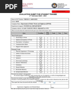 University Urdaneta City: Evaluation Sheet For Student Trainee