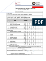 University Urdaneta City: Evaluation Sheet For Student Trainee