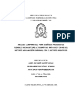 Análisis Comparativo Para Diseño de Pavimentos Flexibles Mediante Las Alternativas IMT PAVE y CR ME Del Método Mecanicista Empírico, Con El Método AASHTO 93