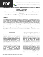 Performance Based Evaluation of Response Reduction Factor of Steel Staging Water Tank