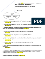 Wavelength Frequency and Enegy Problems KEY