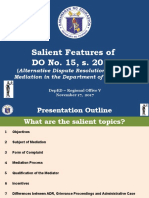 Salient Features of DO No. 15, S. 2012: (Alternative Dispute Resolution System