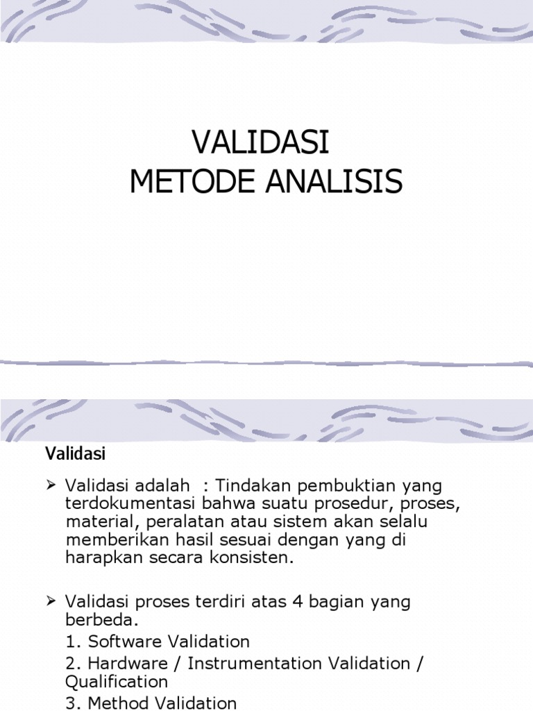 Validasi Metode Analisis Laboratorium | PDF