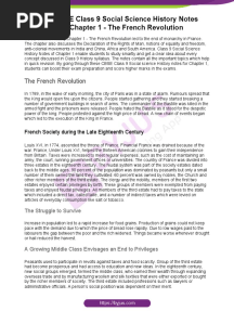 CBSE Class 9 Social Science History Notes Chapter 1 The French Revolution