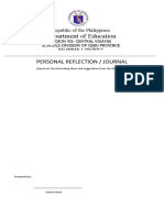 Department of Education: Personal Reflection / Journal