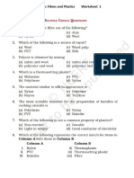 Synthetic Fibres and Plastics Worksheet 1
