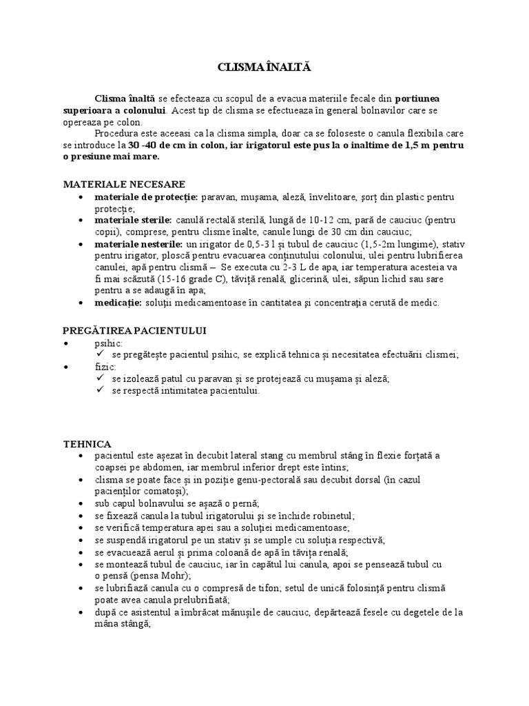 Clisma Inalta | PDF