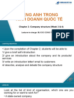 Tiếng Anh Trong Kinh Doanh Quốc Tế: Chapter 2: Company structure (Week 3 & 4)