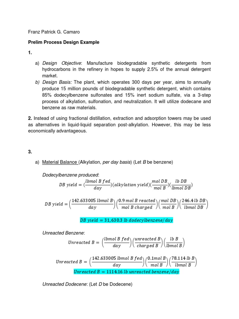 Process Design Example (Biodegradable Synthetic Detergents) Download