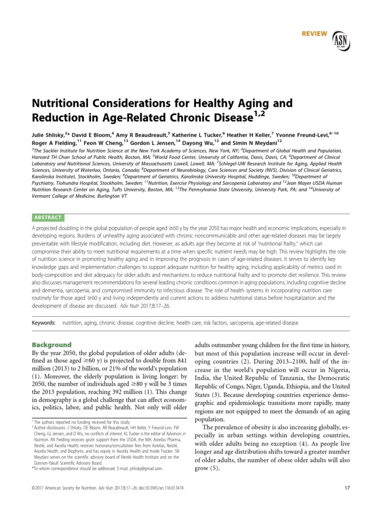 Nutrition for Healthy Aging and Disease Prevention | PDF | Dietary ...