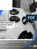 India: Performance of Electric Vehicle Industry: Quarterly Update: Q1 FY 2021 (Apr'2020 - Jun'2020)