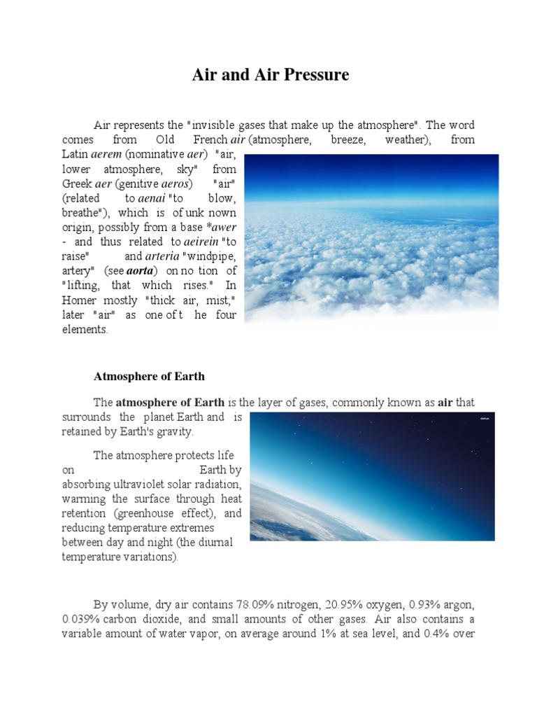 Understanding Earth's Atmosphere and Air | PDF | Atmosphere Of Earth ...