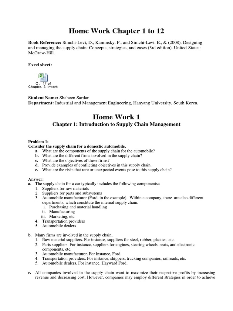 Home Work Chapter 1 To 12 | Download Free PDF | Inventory | Warehouse