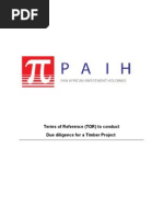 TOR for Timber Project - Due Diligence Scope