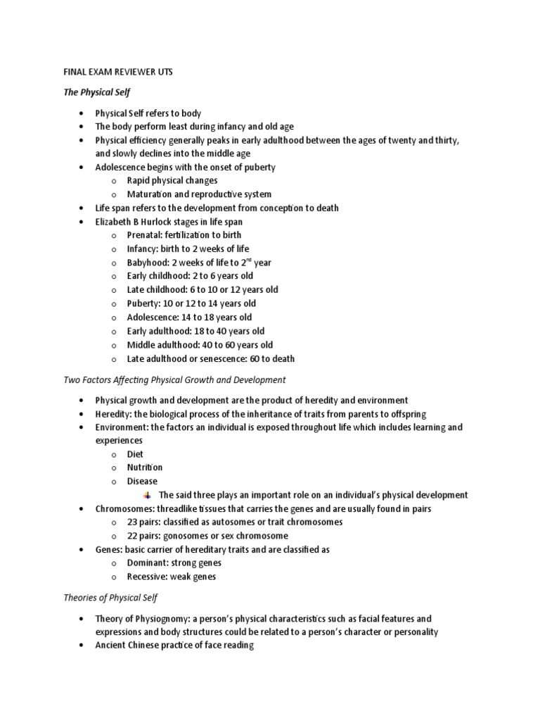 Understanding The Self Notes | PDF | Birth Control | Reproductive System