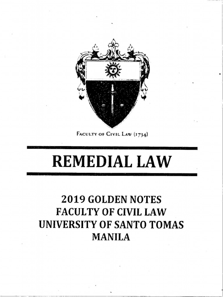 2019 Golden Notes Remedial Law | PDF | Lawsuit | Pleading