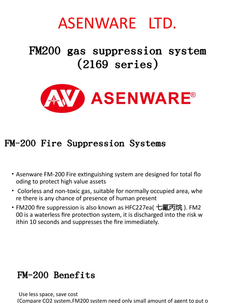 FM-200 Fire Suppression System Guide | PDF | Switch | Valve