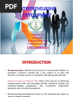 Entrepreneurship Development: Presented By: Sana Roohi M. Pharmacy, 1 Year Pharmaceutics Dept