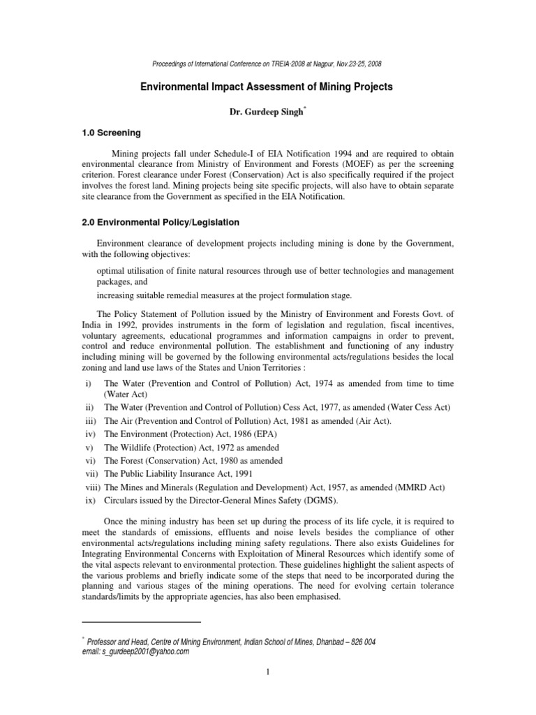 Mining Environmental Impact Assessment UK | PDF | Mining ...