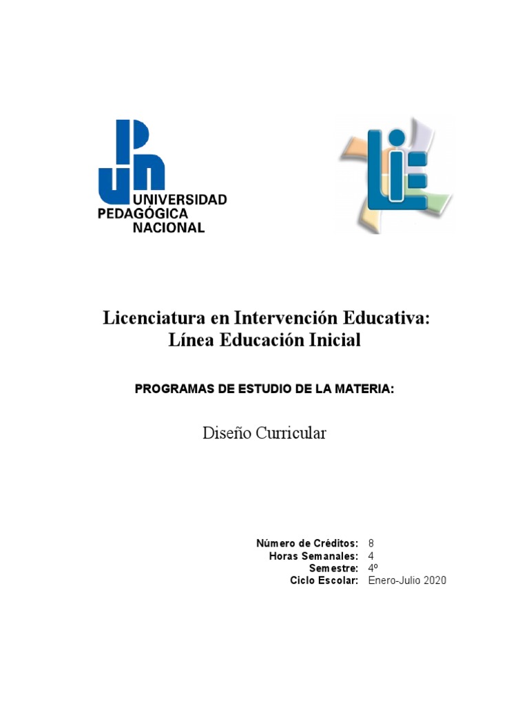 Diseño Curricular en Educación Inicial | PDF | Plan de estudios ...