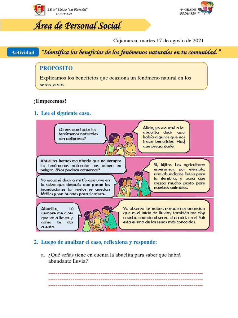 Dia 2 - Sem 20 - Personal Social - 4to Grado - Ma | PDF | Entorno natural
