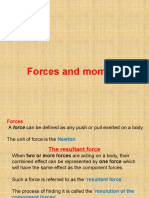 Forces, monents and center of gravity